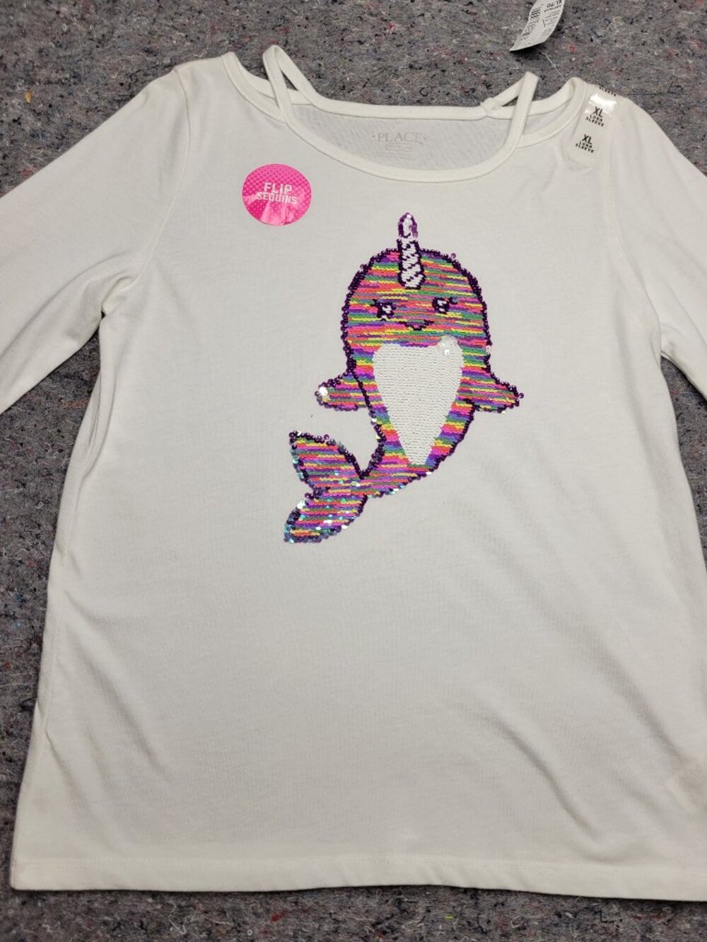 Girls shirt, Place, size xl, white, new with tags